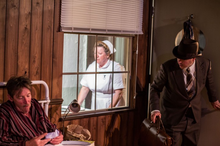 Peter Hamilton Dyer, Rosie Ede and Robert Stocks in Mrs Orwell, credit Samuel Taylor.